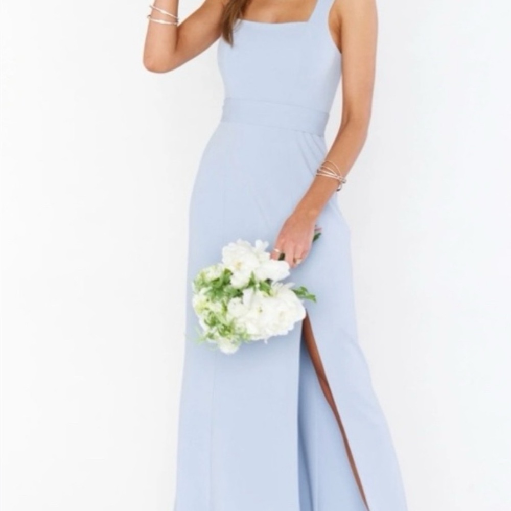 Show Me Your Mumu Paris Gown Steel Blue Stretch M